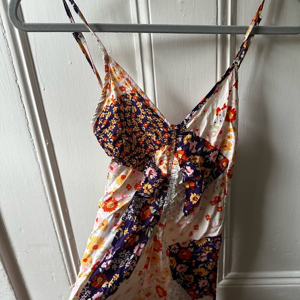 Floral Patchwork Spaghetti Strap Dress - Picture 2 of 5